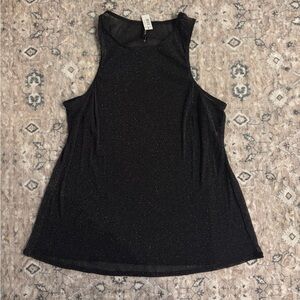 Chic Black Sparkly Sleeveless Top